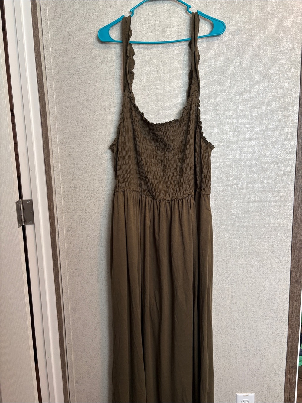 Olive Smocked Maxi Dress
